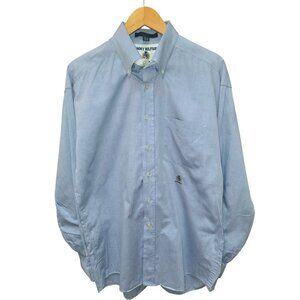 VTG Tommy Hilfiger Mens Button-Down Blue Shirt 16 1/2 34-35